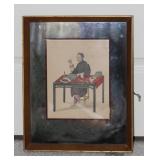 Antique Chinese 19th/20th C Engraving of Woman