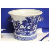 Blue and White Plant Pot