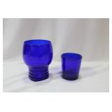 Lot of 2 Cobalt Blue Glass Containers