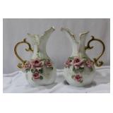 A Pair of Ceramic Ewers