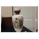 A Hand Painted  Bristol Glass Vase