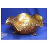 A Large Footed Carnival Glass Bowl