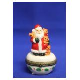 A Ceramic Santa Trinket Box