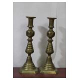 A Pair of Brass Candle Holders