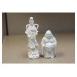 Lot of Two Blanc de Chine Figurines