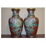 A Pair of Large Cloisonne Vases
