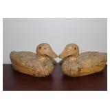 A Pair of Rattan Duck Decoys