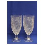 Pair of Press Glass Water Tumblers