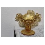 Amber Glass Candle Holder