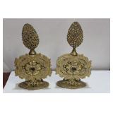 Lot of 2 Metal Gilted Parfume Bottles