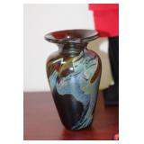 A Signed Breed Aurene Artglass Vase