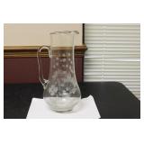 An Etched Glass Pitcher