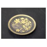 A Gold Gilted on Metal Small 3 Footed Plate