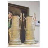 Art Nuveau pair of copper urns