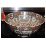 Large Antique Chinese Rose Medallion Bowl