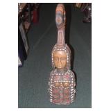 Jewelled Wooden African Statue