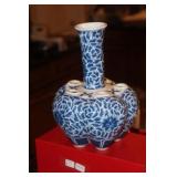 Antique Blue and White Lotus Vase