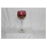 A Ruby Red Cut Glass Goblet
