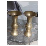 Two Signed Chinese Gu Shape Vases