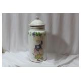 A Ceramic or Clay Portugese Lidded Jar