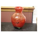 A Red Art Glass Vase