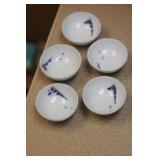 Set of 5 Japanese Saki Cups