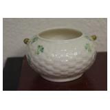 A Belleek Sugar Container