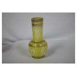 A Handpainted Yellow Glass Vase