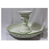 A Ceramic Candle Holder and Tray