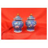 A Pair of Vintage Chinese Miniature Ginger Jar