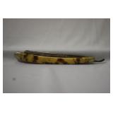A Faux Turtle Shell Gilt Edge Straight Razor