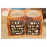 His and Her Wooden Bank