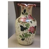 Bristol Glass Hand Painted Vase