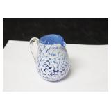 An Art Glass Ruffled Edge Pitcher