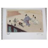 Ginko Adachi Cockfighting Japanese Woodblock