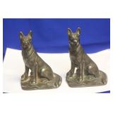 Pair of Cast Iron German Shepards