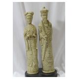 A Chinese Resin Figurine of an Emperor and Empress