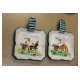 Lot of Two Italian Pottery Small Handle Trays