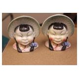 Vintage Pair of Japan Ceramic Wall Pocket