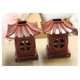 Rare Fitz and Floyd Votive Pagoda Form Candle Hold