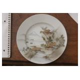 Antique Kutani Porcelain Plate of Mount Fuji