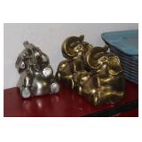 Lot of 3 Metal Elephants