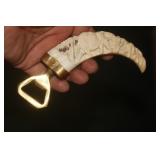 Carved Boar Tooth Bottle Opener