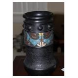 Japanese Black Ceramic Vase
