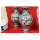 Pair of Large Cloisonne Vases