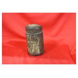 An Old Leather Wrap on Wood Container