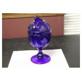A Blue Glass Compote