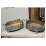 Pair of art Nuveau warmer with liner