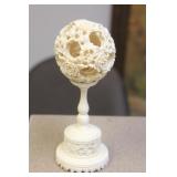 Antiqe Bone Ball on Stand