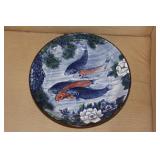 Signed Japanese Decorative Koi Fishes Charger/Bowl